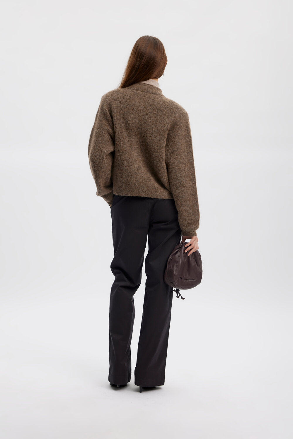 AlphaGZ uldcardigan - Dark sand melange